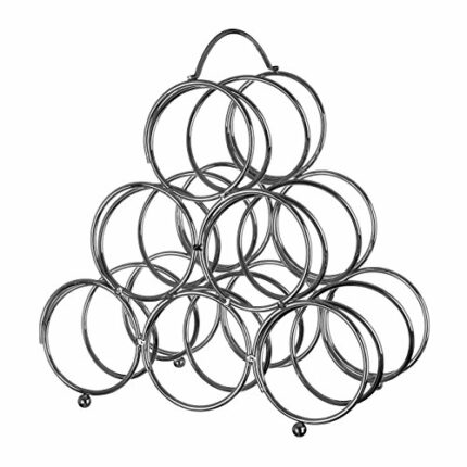 Premier Housewares 6 Bottle Wine Rack - Chrome,H35 x W30 x D16cm