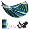 Anyoo Garden Cotton Hammock with 40CM Curved Wooden bar Portable Comfortable Hammock with Compact Travel Bag,Perfect for Indoor/Outdoor Patio Yar