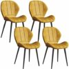 dining chair Kitchen Dining Room Furniture Chairs Dining Chairs Set Of 4 Kitchen Counter Chairs Leather Backrest Non-Slip Feet Apply to Leisure L