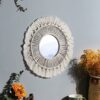 Vixzero 1 Piece Hanging Wall Mirror Bohemian Wall Tapestry Living Room Bedroom Wall Hanging Hallway Decorative Mirror