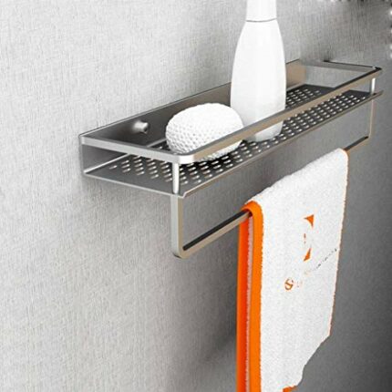 KNOXC Towel Racks,Bathroom Shelf Glass,Space Aluminum Bathroom Shelving Bathroom The Kitchen Storage Rack Single Layer Wall Hanging Towel Rack