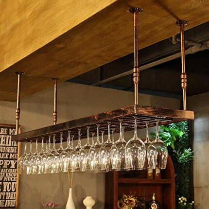 EYLINK Wine Racks,Metal Wine Glass Rack - Bar Float Wine Holder - Hanging Goblet Rack - Hanging Wine Bottle Rack - Wine Storage Rack - Iron Art -