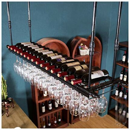 Ceiling Craft Wine Glass Stylish Simplicity Rack Vintage Wrought Iron Inverted Goblet Rack Simple Display Wine Glass Bracket Adjustable Height Ba