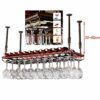 Ceiling Wine Glass Holder, Stemware Rack, Bar Floating Wine Rack Wine Goblet Holder, Adjustable High Hanging Wine Goblet Rack -Vintage Bronze (Si