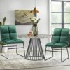 Warmiehomy Dining Chairs Set of 2,Foldable Velvet Chair Upholstered Chair with Black Metal Legs&Soft Backrest Reception Chair Padded Seat for Liv