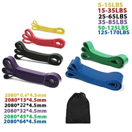 CZDYUF Resistance Band Gym Rubber Workout Elastic Band Workout Exercise Cycle Strength Fitness Equipment Training Extender Unisex