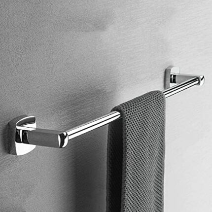 HIGOH Towel Rack Square Towel Storage Rack Towel Bar - Copper Towel Rod Single Towel Holder Wall Mounted Towel Rail for Bathroom or Kitchen,Polis