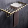 bathroom towel rack 304 Stainless Steel Towel Bar Brushed Gold Towel Rails Heavy Duty Towel Holder Wall Mounted Towel Storage Rack for Bathroom,