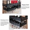Ceiling Stylish Simplicity Down Bottle Rack Vintage Wrought Iron Metal Inverted Goblet Rack Kitchen Cutlery Bottle Holder Bar Adjustable Height F