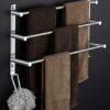 Towel Rack Three-bar Wall-Mounted Towel Rail With Two U-Shaped Hooks,for Kitchen Bathroom Toilet Hotel Office(Color:60cm)