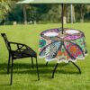 xigua Boho Mandala Native Round Tablecloth 60In,Waterproof Patio Table Cloths with Umbrella Hole and Zipper,Table Covers for Indoor & Outdoor Bac