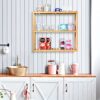 3-Tier Bamboo Bathroom Shelf, Multifunctional Wall Mount Storage Rack Unit, Adjustable Bookcase Layer Rack Free Standing Toilet Utility Shelves,