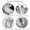 CARME Sorrento - Grey Dressing Table and Side Table With Drawer Rose Gold Handles Stool Mirror with LED Lights - Four Piece Set Bedroom Makeup Fu
