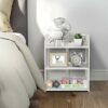 3-Tier Small Shoe Rack, Multifunction PVC Board Easy to Assemble Durable and free of formaldehyde, Carved Shoe Cabinet, for Shoes Magazines Books