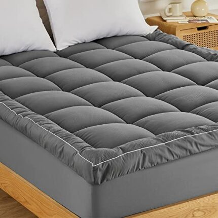 SONIVE Pillow-Top Mattress Topper Ultra thick Fluffy Soft Topper Box quilted pad Breathable Noiseless Hotel Quality with Premuim 1000gsm Alternat