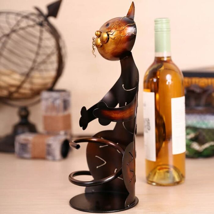 maozi Rack Wine Holder Shelf Metal Practical Sculpture Wine Stand Home Decoration Interior Crafts
