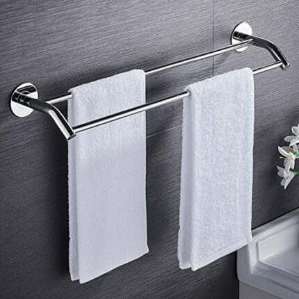 Bathroom Wall Rack, Stainless Steel Towel Rack, No Punch, Bathroom Double Towel Bar, Kitchen Bathroom Rack/62Cm