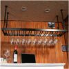 Ceiling Wine Rack Vintage Wrought Iron Metal Simple Style Multi-Function Living Room Creative Display Storage Wine Rack - Restaurant Kitchen Bar