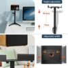 BQKOZFIN Adjustable Height Speaker Stands, Extend 50.5 to 75CM Floor Speaker Stand Holds Satellite Speakers & Bookshelf Speaker, 1 Pair Black (2