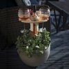Xmiral Wine Holder Wooden Table Outdoor Beer And Wine Table Round Portable Wine Table A Ornament