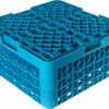 Carlisle RG36-314 OptiClean 36-Compartment Glass Rack w/ 3 Extenders, Polypropylene, 20.88" Length, 20.88" Width, 8.72" Height, Blue (Case of 2)