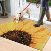 ASPMIZ Sunflower Door Mat Outdoors, Spring Summer Front Door Mats, Non Slip Area Rug Doormat with Rubber Backing, Yellow Floral Welcome Mat for K