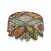 xigua Mandala Round Tablecloth with Umbrella Hole and Zipper Outdoor Tablecloth Spill-Proof Polyester Table Cover for Kitchen Patio Garden Party