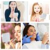 Bucherry 3 Pcs Rhinestone Hand Mirror Heart Shaped Bling Dazzling Hand Held Mirrors Square Round Shape White Cosmetic Portable Decorative Persona