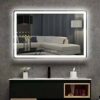 Anti-Fog Bathroom Mirror, Rectangle LED Vanity Mirror, Wall Mounted Bathroom Mirror, Lighted Vanity Mirror with Touch Switch, IP44 Waterproof, 80