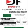 Damn-Fit® Leather Weight Lifting Belt Gym Fitness, 4” Wide Lumbar Support With Double Prong, Crossfit Bodybuilding Deadlift Powerlifting Squat Ba