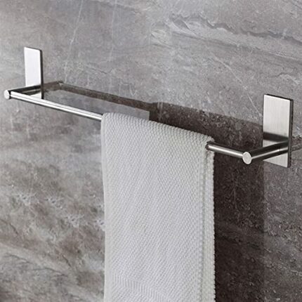 HIGOH Towel Racks,Towel Rail for Bathroom,Stainless Steel Fixed Bath Towel Holder,Bathroom Towel Bar,Wall Mounted Towel Hanger,Single Hook Dual T