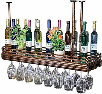 EYLINK Wine Racks,Wine Lovers/Ceiling Wine Racks Hanging Wine Glass Rack Red Wine Cup Holder Goblet Rack Bottle Rack Glass Rack Stemware Racks Vi