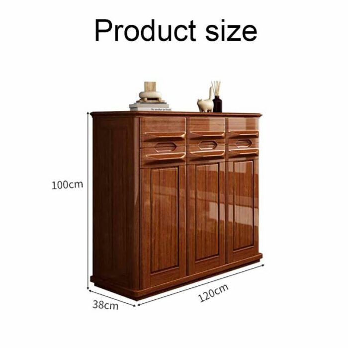 LUKEO Solid Wood Shoe Cabinet Living Room Storage Shoe Cabinet Of Design The Corners are Smooth and Polished