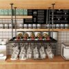 Wine Glass Rack Metal/Wine Glass Hanger Rack Hanging Storage Wine Holder/Champagne Glass Goblets Stemware Rack Holder, for Bar Kitchen Cabinet