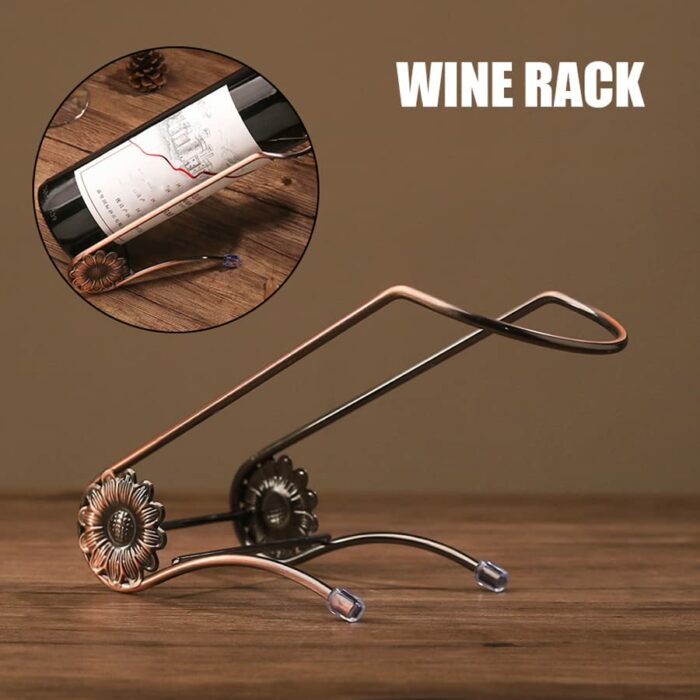 ARFUKA Countertop Wine Rack Tabletop Wine Holder Freestanding Iron Wine Stand Wine Bottle Holder Perfect Wine Gifts for Wine Lovers