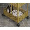 DINGZZ Scandinavian Iron Shelves Bedroom Kitchen Metal Removable Bathroom Storage Rack With Wheels Trolley