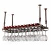 Wine racks Home/Bar Retro with Stemware Holder | Wall Mounted Hanging Metal Wine Bottle Stand | Vintage Industrial Wine Glasses Shelf, Adjustable