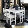 WALNUT Kitchen Tables and Chairs Set Dining Room Table Set for 4 White
