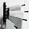Towel Shelf,Wall Mounted Towel Rail,Towel Holder,Towel Rack,Black Stainless Steel Swing Out Towel Bar,Towel Racks for Bathroom or Kitchen, Metal