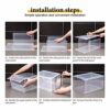 Attelite Drop Front Shoe Box,Set of 6,Stackable Plastic Shoe Box with Clear Door, As Shoe Storage Box and Clear Shoe Box,For Display Sneakers,Eas