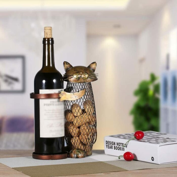 N/A Holder Shelf Metal Sculpture Practical Sculpture Wine Stand Home Decoration Interior Crafts