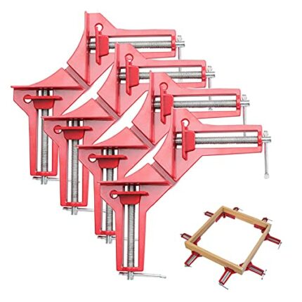 Fippy 4PCS Corner Clamps for Woodwork, 90 Degree Right Angle Clamps Adjustable Wood Vice Miter Clamp for Picture Photo Frame Glass Fish Tank DIY