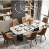 dining chair Kitchen Dining Room Furniture Chairs Dining Chairs Set Of 4,Kitchen Leather Chairs Iron Skeleton Adjustable Feet with Backrest Padde