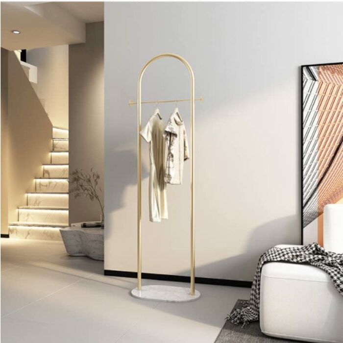 N/A Coat Hanger Marble Simple Bedroom Storage Coat Hanger Multifunctional Coat Hanger Floor Rack (Color : D, Size : Light Grey)