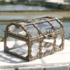 Calayu Small Treasure Chest, Plastic Transparent Pirate Treasure Chest Vintage Pirate Treasure Hunt Crystal Gemstone Jewellery Box Jewellery Pira