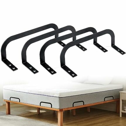 4 Pcs Mattress Retainer Bar for Adjustable Beds,Keep Mattress Topper From Sliding,Mattress Slide Stopper,Anti Slip Mattress Gripper,Metal Mattres