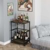 CNAOHGHN Serving Trolley Kitchen Trolley Cart, Wine Rack Storage Shelf, Lockable Wheels Wine Rack Cabinet for Home Bar Furniture