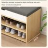 Upholstered Footstool Storage Stool Changing Shoes Stool Home Porch Wear Shoe Stool Soft Bag Cushion Living Room Bedroom Storage Bench Drawer Sto