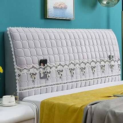 RTYHN Velvet Headboards Covers All-Inclusive Slipcover Bed Head Cover Slip Protector Cover Washable Thicken Elastic Bedside Decoration Protection