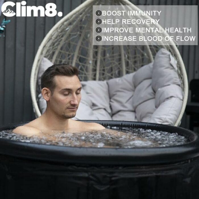 Ice Bath Tub Outdoor for Recovery: 75cm Freestanding Cold Plunge Pool with Lid,Portable Ice Tub Barrel Cold Therapy Bath for Athletes Wim Hof and